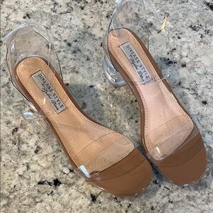 Clear Strap Block Heel Sandals